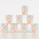 8 Bicchieri a Righe Pastello Vintage