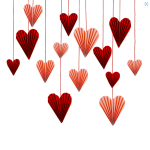 16 Cuori di Carta Rossi e Rosa