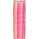 16 Candeline Arrotolate Sfumature Rosa