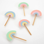 5 Candeline Arcobaleno Pastello