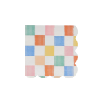 16 Tovaglioli Piccoli a Righe, Pois e Quadretti Arcobaleno