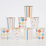 8 Bicchieri a Righe, Pois e Quadretti Arcobaleno