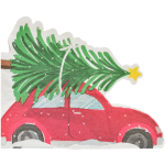 16 Tovaglioli Auto con Albero di Natale