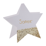 6 Segnaposto Stella con Glitter Oro