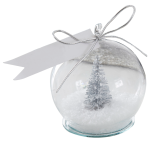 4 Segnaposto Palla di Neve Argento