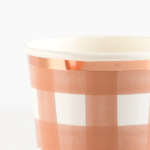 8 Bicchieri a Quadretti Arancioni e Bianchi