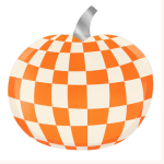 8 Piatti Zucche a Quadretti e Strisce