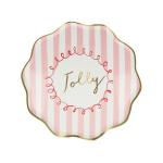 8 Piattini Natalizi a Righe Colori Misti