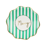8 Piattini Natalizi a Righe Colori Misti