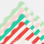 16 Tovaglioli Natalizi a Righe Colori Misti