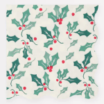 16 Tovaglioli Natalizi Piccoli con Agrifoglio