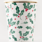 8 Bicchieri Natalizi con Agrifoglio