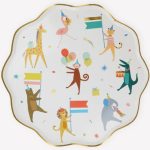 8 Piatti Animal Parade con Bordo Oro