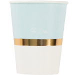 8 Bicchieri Celeste, Oro e Bianco