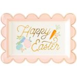 8 Piatti Happy Easter Bordo Rosa