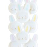 8 Piatti Coniglietti Orecchie Pastello