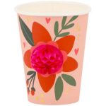 8 Piatti Fiori Rosa e Fucsia