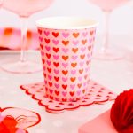 18 Tovaglioli Piccoli Rosa Cuori Rossi