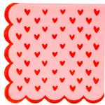 18 Tovaglioli Piccoli Rosa Cuori Rossi