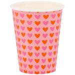 8 Bicchieri Cuori Rosa e Rossi