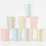 8 Bicchieri Strisce Pastello