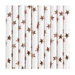 10 Cannucce Stelle Rose Gold