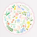 8 Piattini Unicorni e Fiori