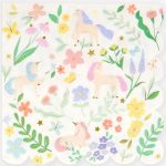 16 Tovaglioli Unicorni e Fiori