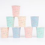 8 Bicchieri Fiori Vintage Pastello