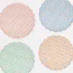 8 Piattini Fiori Vintage Pastello