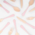 24 Posate in Legno Rosa