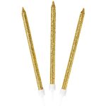 16 Candeline a Stelo Oro Glitter