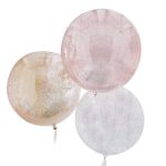3 Palloncini 22" con Glitter Oro, Rose Gold e Argento