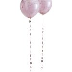 5 Festoni per Palloncini "Happy Birthday" Rose Gold
