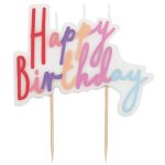 Candelina Happy Birthday Arcobaleno Pastello