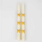 2 Candele Bianche e Spirale Oro