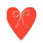 16 Tovaglioli Cuori con Fiocco