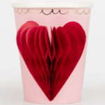 8 Bicchieri Rosa Cuore Rosso