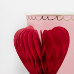 8 Bicchieri Rosa Cuore Rosso