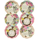 12 Piattini Alice in Wonderland Colori Misti