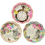 12 Piattini Alice in Wonderland Colori Misti