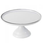 Alzatina Grande Bianca con Bordo Argento