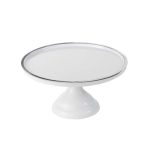 Alzatina Grande Bianca con Bordo Argento