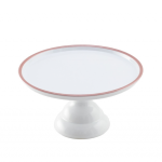 Alzatina Piccola Bianca con Bordo Rose Gold