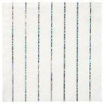 16 Tovaglioli Bianchi a Righe Argento Scintillante