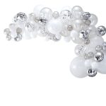Kit Arco Palloncini Argento e Bianco