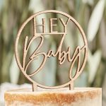 Cake Topper in Legno "Hey Baby"