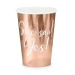 6 Bicchieri Rose Gold "She Said Yes"