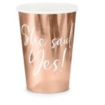 6 Bicchieri Rose Gold "She Said Yes"