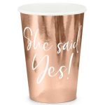 6 Bicchieri Rose Gold "She Said Yes"